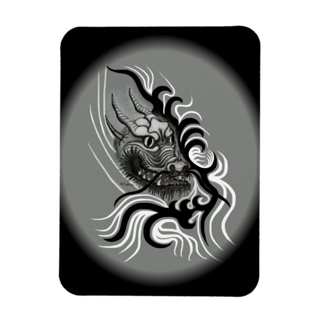 Íman China-Dragão no Estilo de Tatuagem (Vertical)