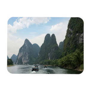 Íman China, Guilin, Rio Li, Barcos fluviais alinham-se