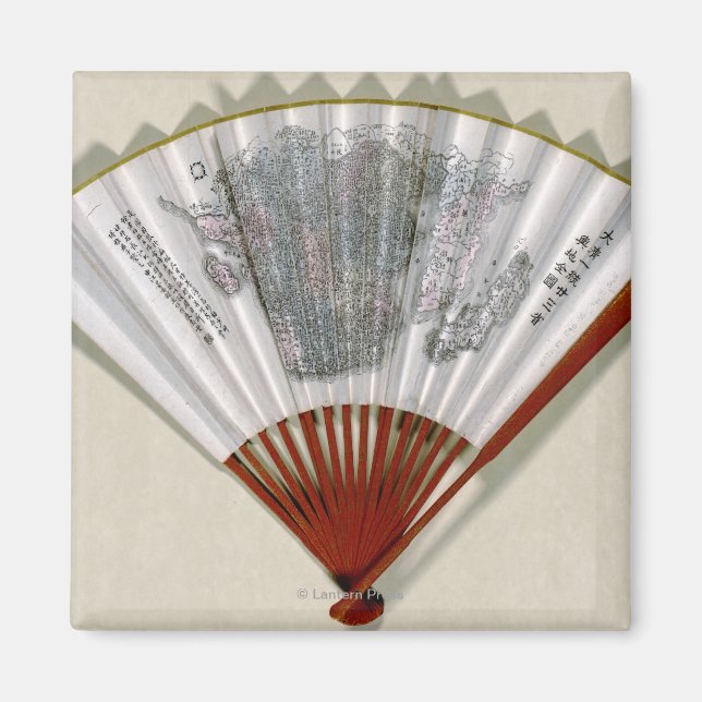 Íman China na face de um mapa do fãPanorâmico (Frente)