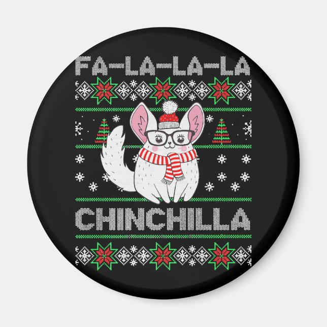 Íman Chinchilla Christmas Ugly Gift For Chinchilla Love (Frente)