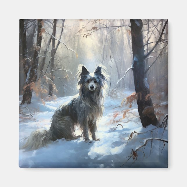 Íman Chinês Pinto Que Neve Natal (Frente)