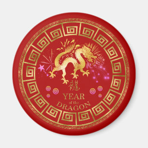 Íman Chinês Zodiac Dragon Red/Dourado ID542