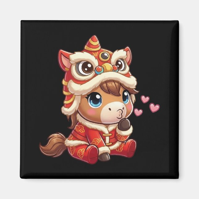 Íman Chinese New Year Horse 2026 Zodiac (Frente)