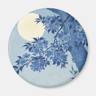 Íman Chinoiserie Azul-Marinho Flor de Cerejeira & Lua C