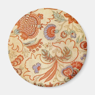 Íman Chintz Floral Antigo Terracota Francês Vintage