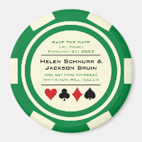 Chip Casino Verde e Branco Salvem a Data