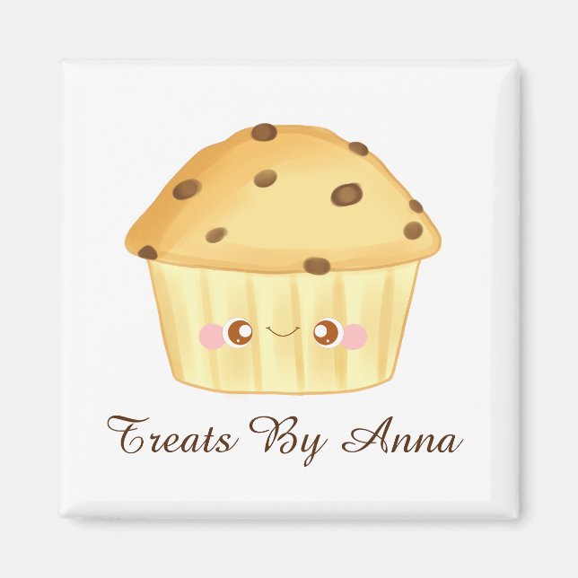 Íman Chip Muffin de Chocolate Cortado (Frente)