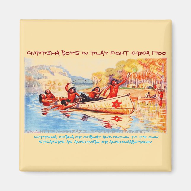Íman "Chippewa/Ojibwe Boys-Circa 1700" (Frente)