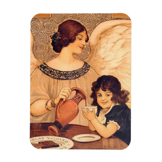 Íman Chocolate Anjo Francês Antigo (Vertical)