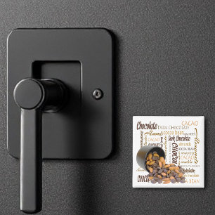 Íman Chocolate Bits Amêndoas Tipografia Foto Colagem