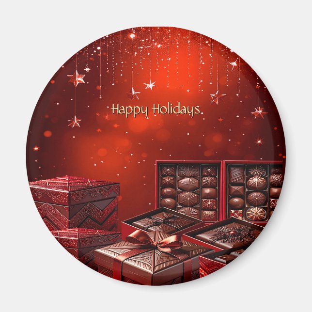 Íman Chocolate Candy Holiday Magnet (Frente)