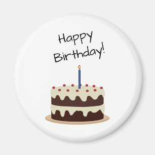 Íman Chocolate do feliz aniversario e bolo da baunilha