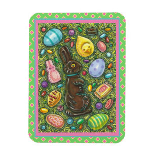 ÍMAN CHOCOLATE LESTE BUNNY, PINTINHO, OVOS, JELLY BEANS