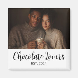 Íman Chocolate Lovers Couple Established Photo Gift