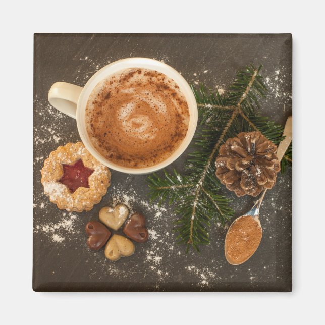 Íman Chocolate Quente de Natal (Frente)