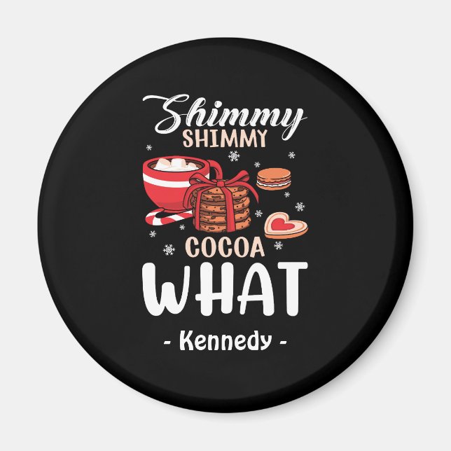 Íman Chocolate Quente Engraçado e Cookie Winter (Frente)