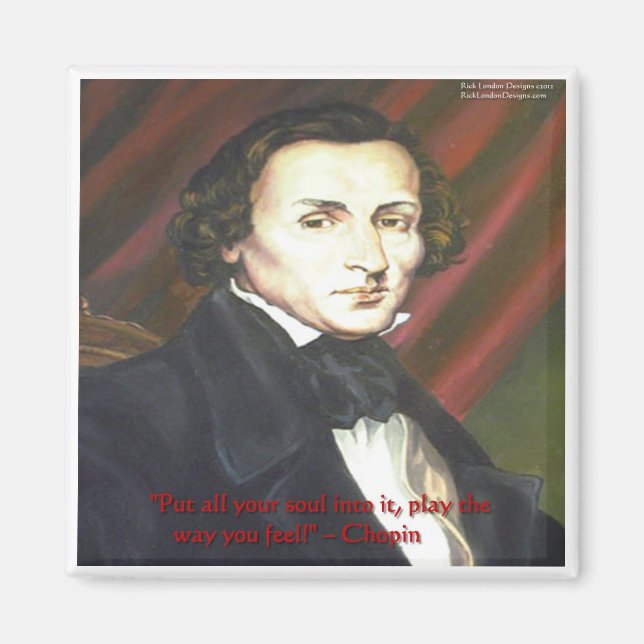 Íman Chopin Como Tocar Presentes Cartões e Camisetas (Frente)