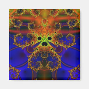 Íman Chorando   Arte Fractal Azul e Amarela