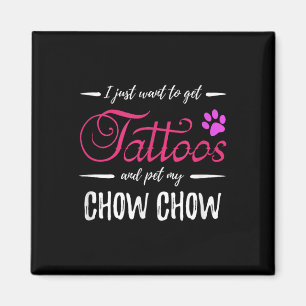 Íman Chow Chow Dog Tattoo Shirt Engraçado Cachorro Mãe 