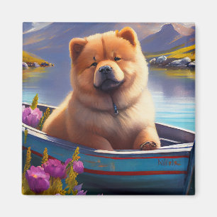 Íman Chow Chow em uma Canoa: Uma Aventura Cênica