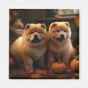 Íman Chow Chow Puppy Autumn Delight Pumpkin