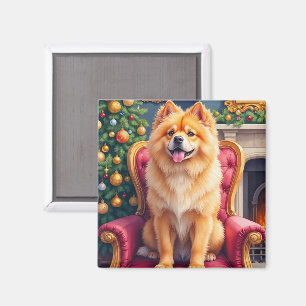 Íman Chow Chow Real por Grande Árvore de Natal de Natal