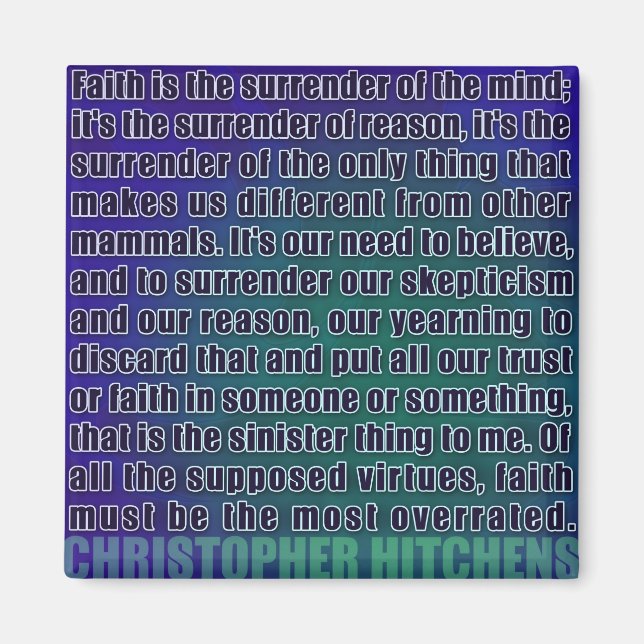 Íman Chris Hitchens rende o ímã da razão (Blues) (Frente)