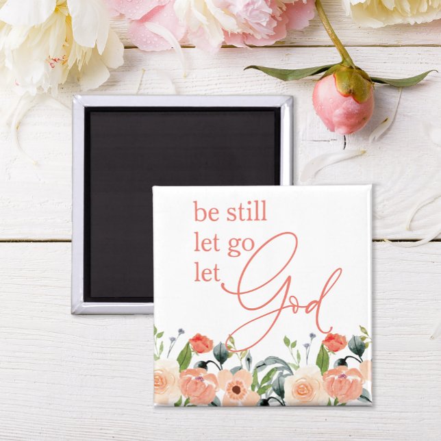 Íman Christian, deixe Deus (Add a touch of beauty and faith to your space with this pretty watercolor flower magnet. )