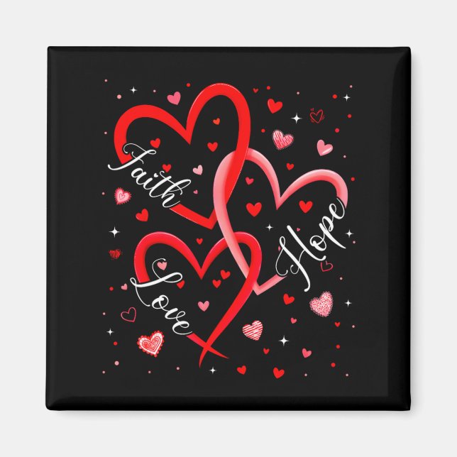 Íman Christian Faith Hope Love Hearts Religious Valenti (Frente)
