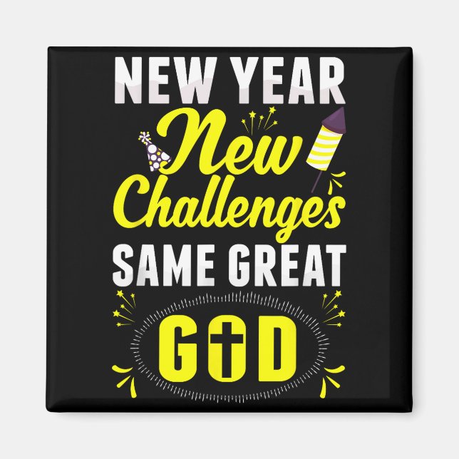 Íman Christian Happy New Year New Challenges Same Great (Frente)