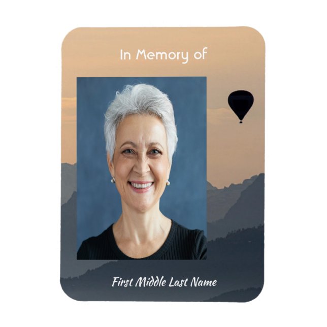 Íman Christian Hot Air Balloon Memorial Keepsake  (Vertical)