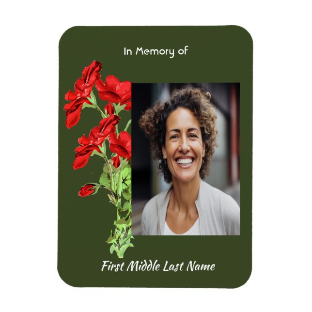 Íman Christian Memorial Keepsake Geranium Flower (Vertical)