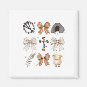 Íman Christian Páscoa Ele É Risen Cross Faith Coquette