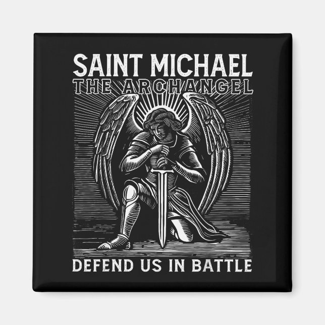 Íman Christian Saint Michael Catholic Saint Defend Us I (Frente)