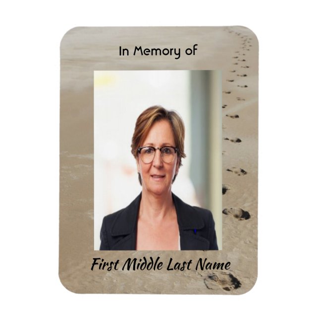 Íman Christian Scripture Keepsake Footprints in Sand (Vertical)