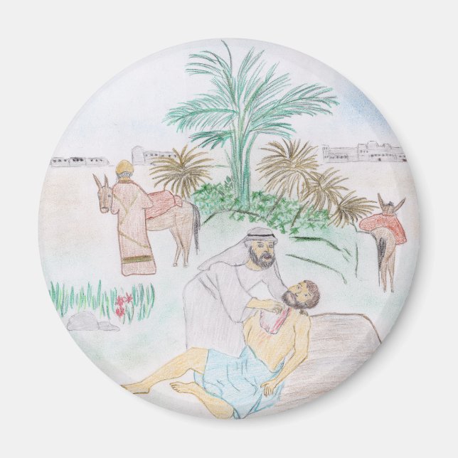 Íman Christian Trabalho de arte O bom samaritano (Frente)