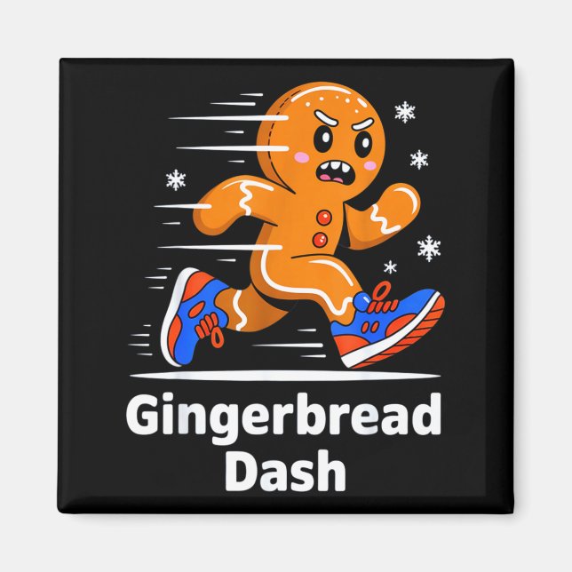 Íman Christmas Gingerbread Dash Running Runner Xmas Mar (Frente)