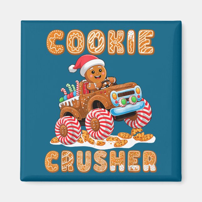 Íman Christmas Gingerbread Pajamas Cookie Crusher Monst (Frente)