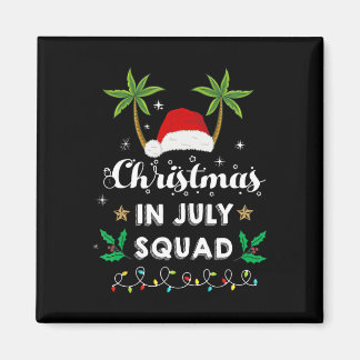Íman Christmas In July Squad Funny Summer Xmas Santa Ha