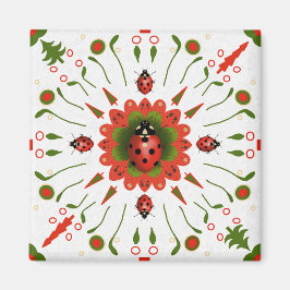 Íman Christmas Ladybug Red White Green