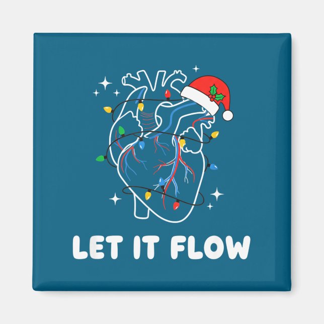 Íman Christmas Let It Flow Cardiac Heart Funny Nurse Ho (Frente)