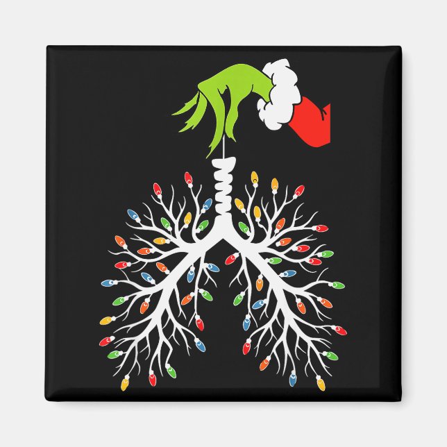 Íman Christmas Nurse Lung Xmas Lights Funny Pulmonologi (Frente)