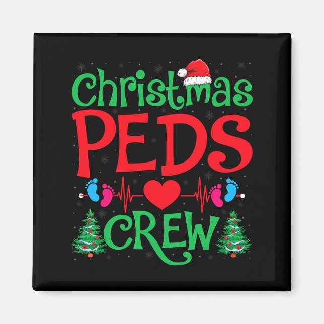 Íman Christmas Peds Crew Santa Hat Xmas Tree Pediatric  (Frente)