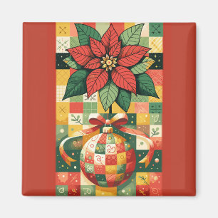 ÍMAN CHRISTMAS POINSETTIA E ORNAMENTO
