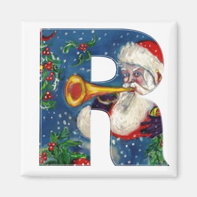 ÍMAN CHRISTMAS R LETTER / PAPAIS NOEIS BUGLRAR MONOGRAM (Frente)