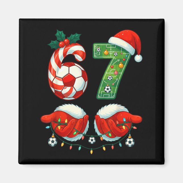 Íman Christmas Soccer Drip Number 67 Boys Soccer Player (Frente)