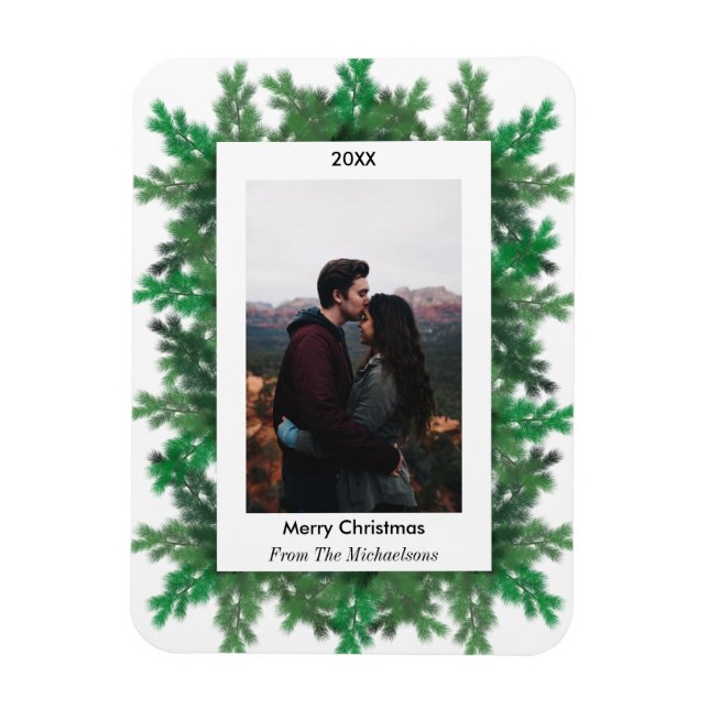 Íman Christmas Tree Branches Photo (Vertical)