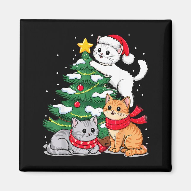 Íman Christmas Tree Cats Xmas  (Frente)