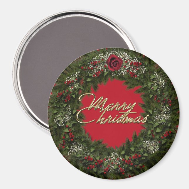Íman Christmas Wreath Magnet (Front/Back)