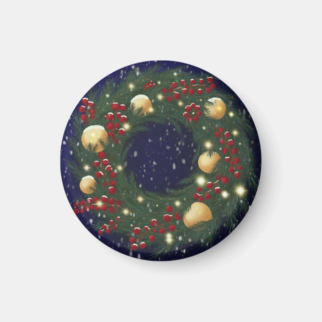 Íman Christmas wreath with pine branches (Frente)